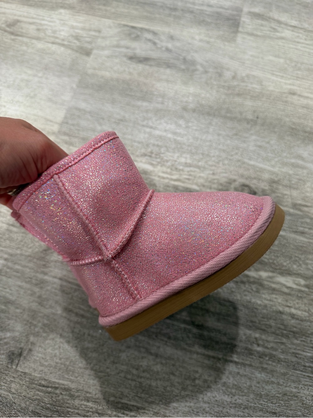 Old Navy Girls Pink Glitter Booties